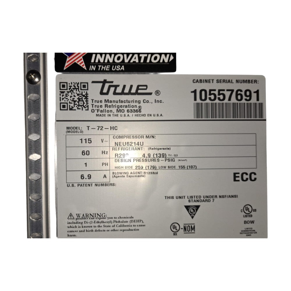 TRUE T-72-HC - Upright Refrigerator 78