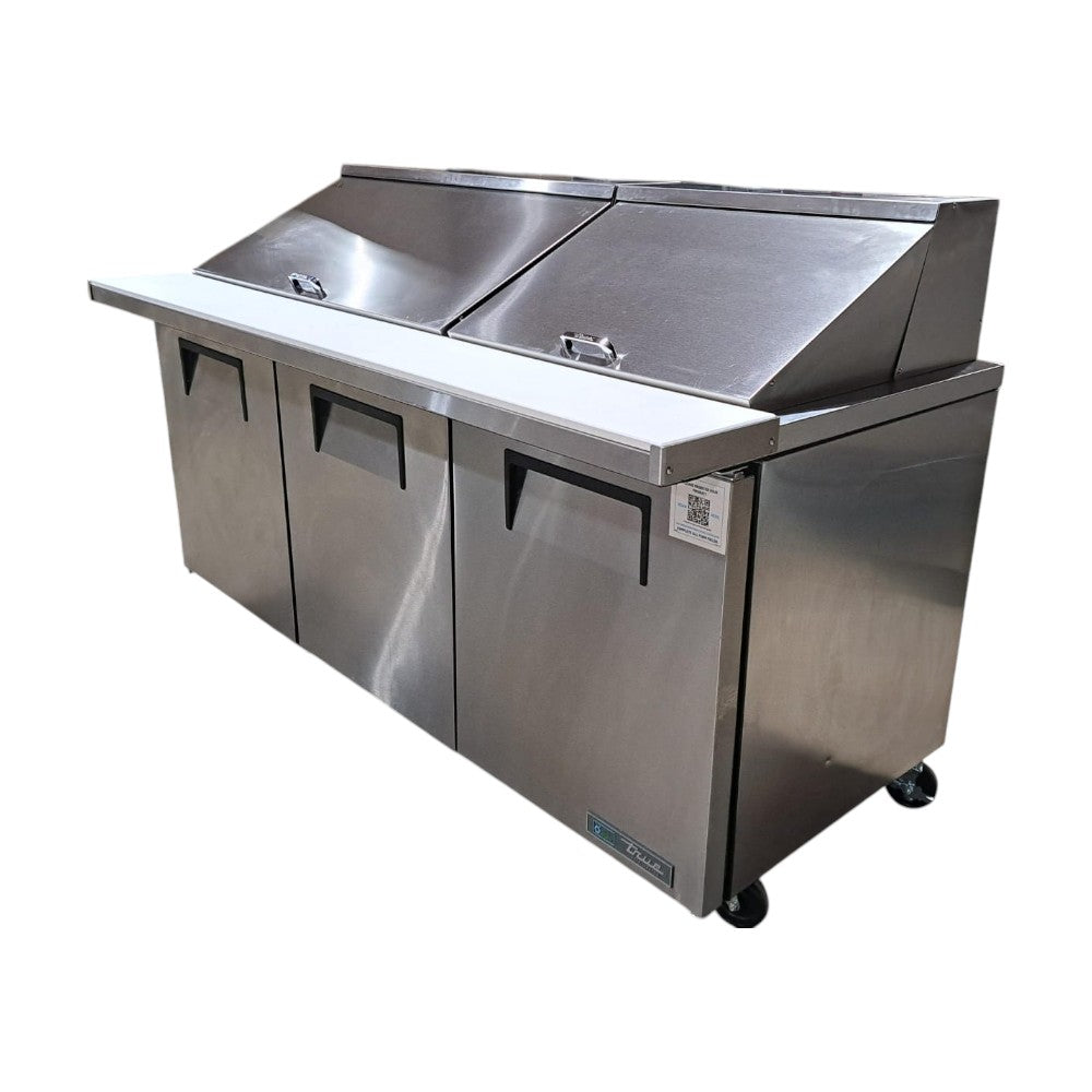 TRUE TSSU-72-30M-B-ST-HC - Mega Top Refrigerated Prep Table - 72