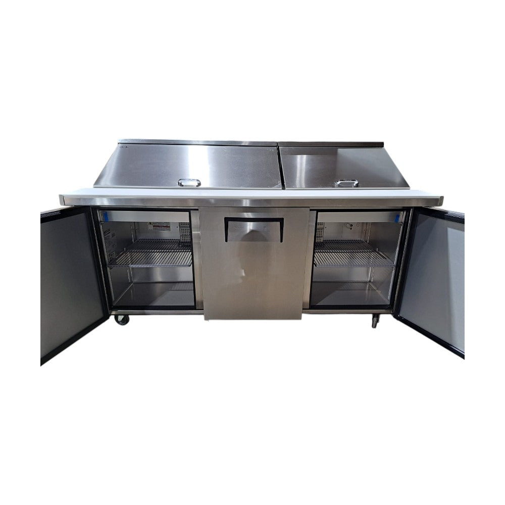 TRUE TSSU-72-30M-B-ST-HC - Mega Top Refrigerated Prep Table - 72
