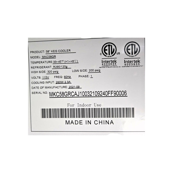 Atosa MKC58GR Refrigerated Direct Draw Keg Cooler