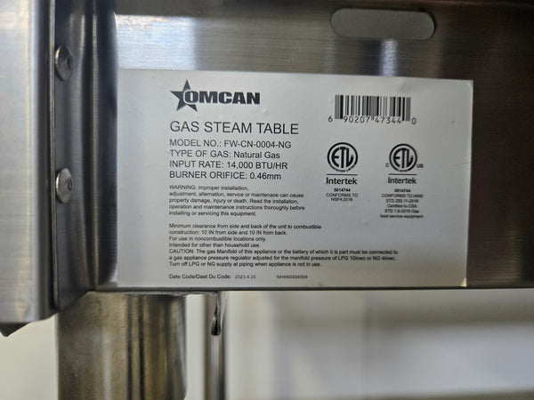Omcan FW-CN-0004-NG Steam Table with Cutting Board - Natural Gas