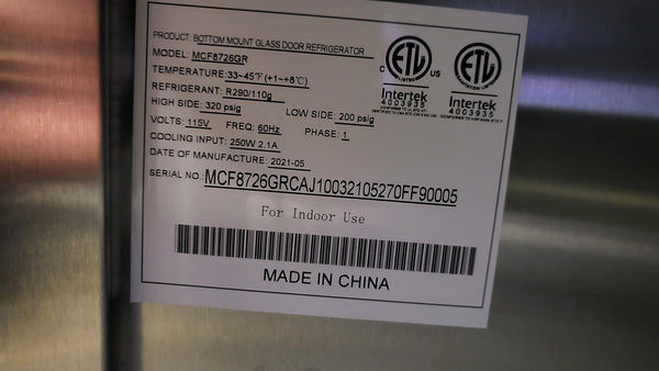 Atosa MCF8726GR Single Door Glass Cooler