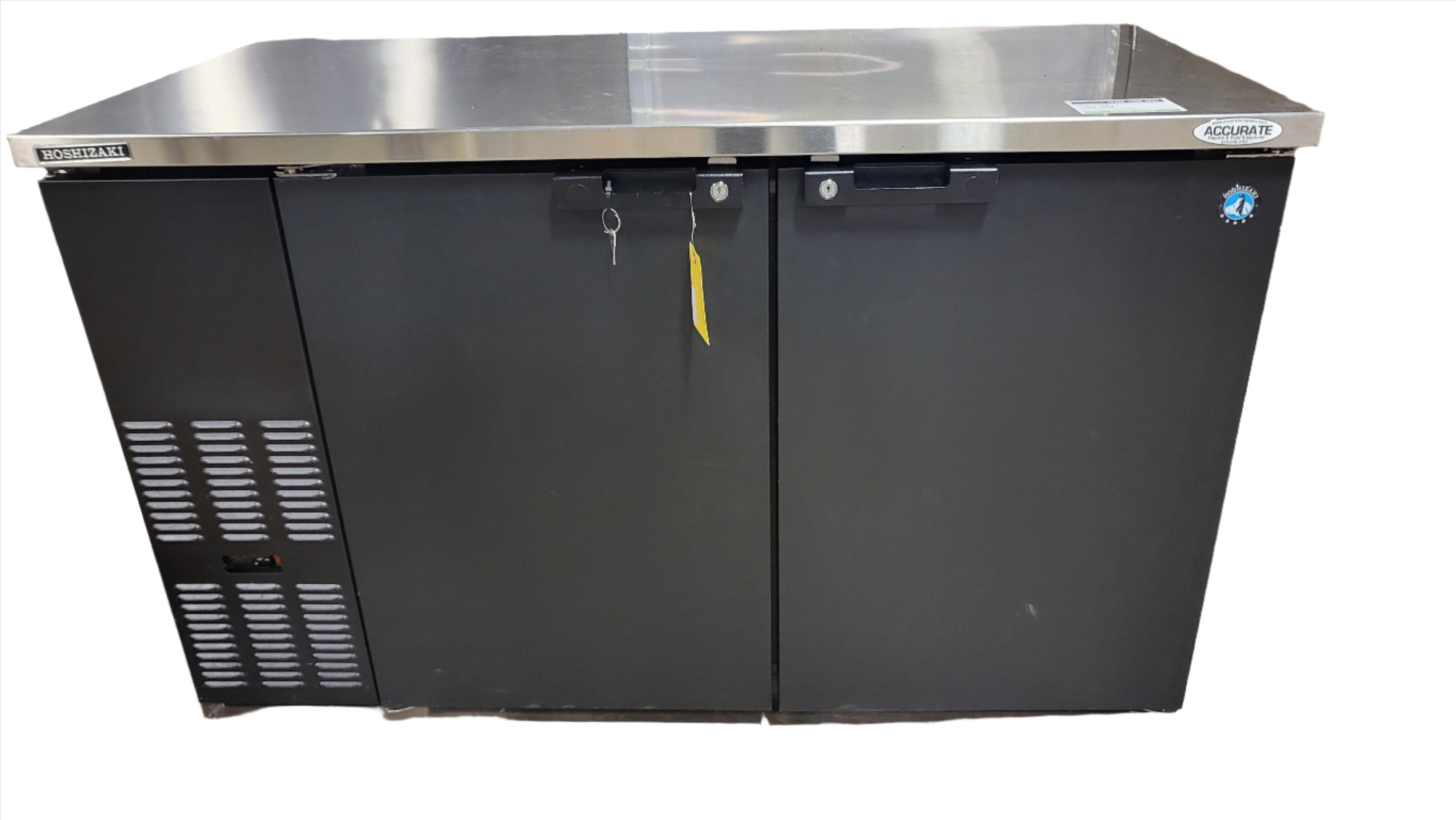 Hoshizaki BB59 Black Back Bar Refrigerator Solid Swing Doors