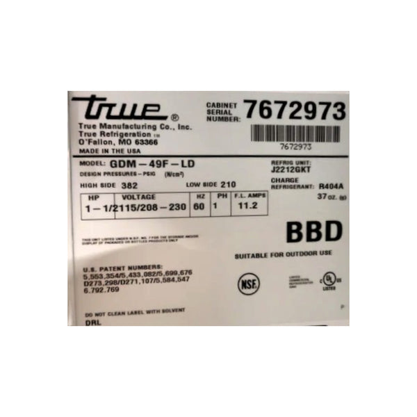 True GDM-49FLD Door Glass Freezer