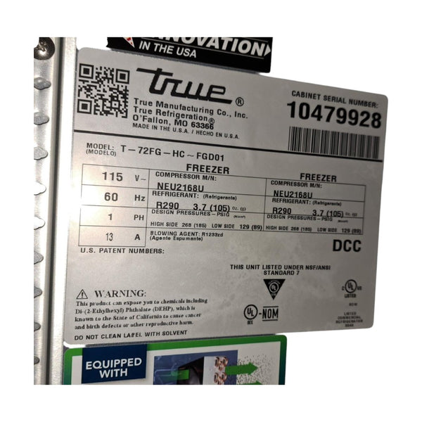 TRUE T-72FG-HC-FGD01 - Upright Freezer 78''