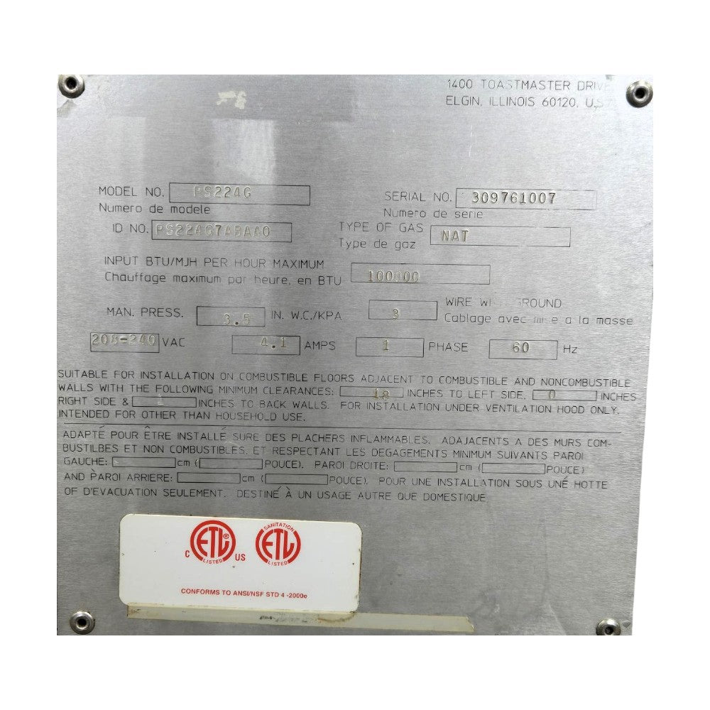 Middleby Marshall PS224-D Conveyor Oven - Natural Gas