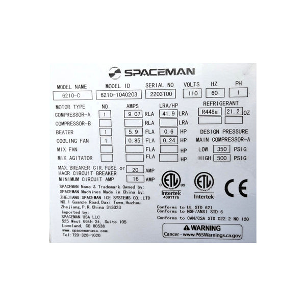 Spaceman 6210-C Countertop Ice Cream Machine