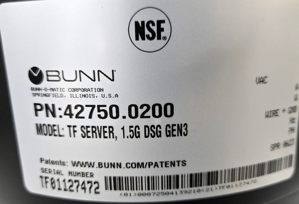 Bunn TF SERVER DSG GEN3 1.5G Thermal Brew-Thru Server