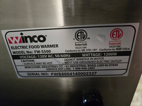 Winco FW-S500 Electric Food Warmer