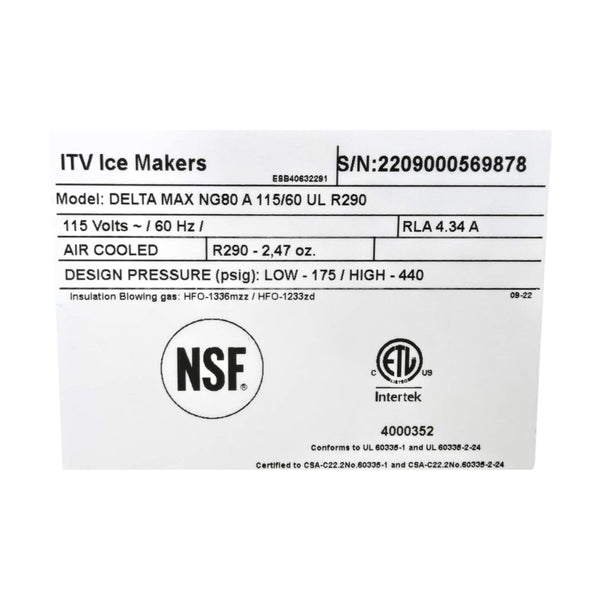 ITV DELTA MAX NG80 Ice Maker