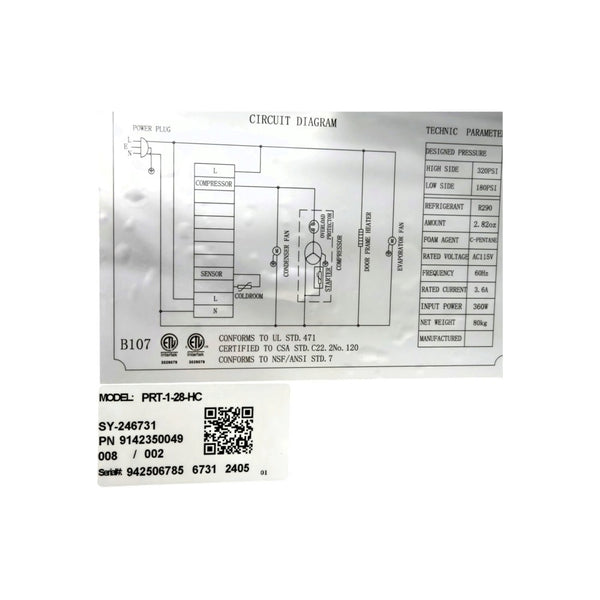 Danair PRT-1-28-HC Megatop Prep Table - 28''