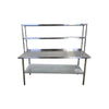 Stainless Steel Work Table with Backsplash  and Double OverShelf