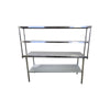 Stainless Steel Work Table with Backsplash  and Double OverShelf