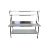 Stainless Steel Work Table with Backsplash  and Double OverShelf
