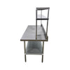 Stainless Steel Work Table with Backsplash  and Double OverShelf