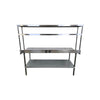 Stainless Steel Work Table with Backsplash  and Double OverShelf
