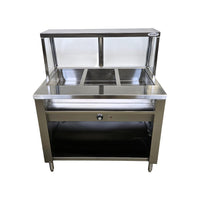 MVR HT3WELL Single Tank Steam Table with Sneeze Guard