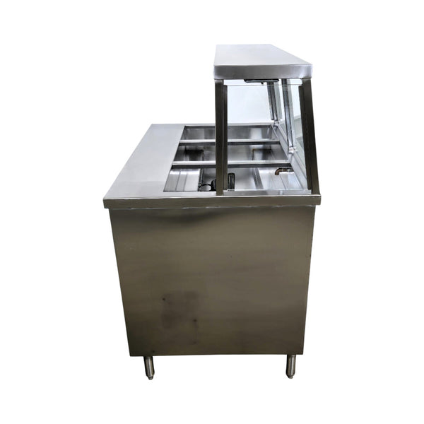 MVR HT3WELL Single Tank Steam Table with Sneeze Guard