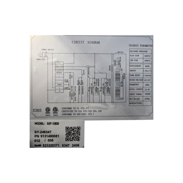 Canco MF-1500 Freezer - 3 Glass Door - 79''