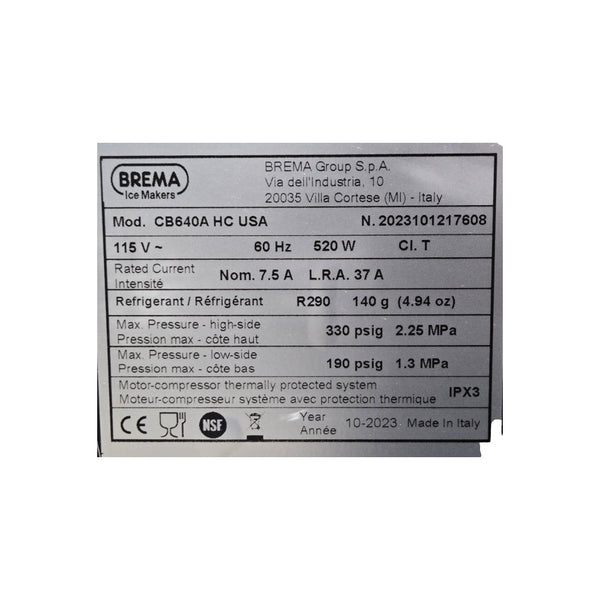 Brema CB640AHCUSA Undercounter Cube Ice Machine