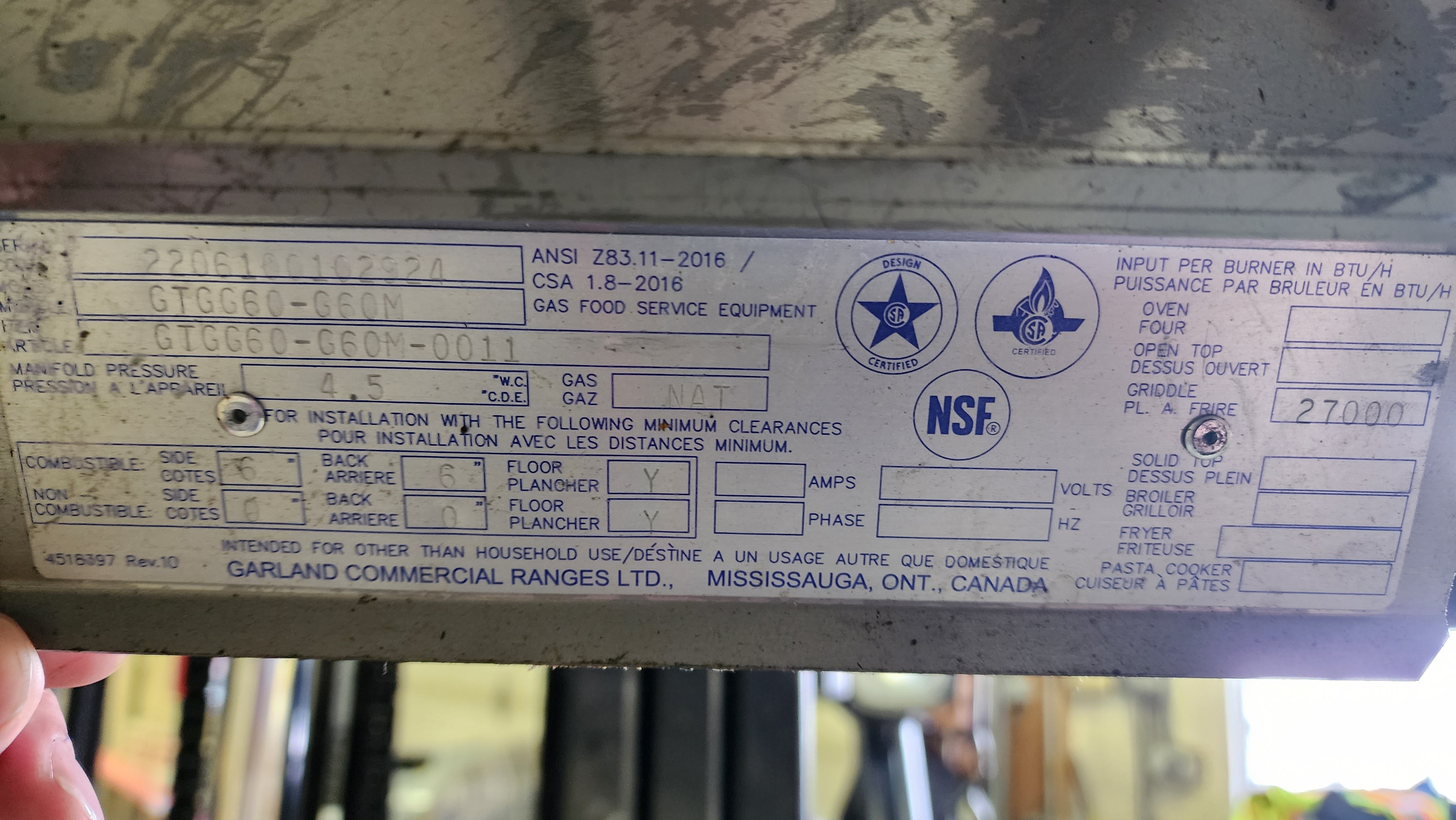 Garland GTGG60-GT60M Gas Griddles