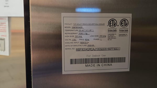 Atosa MBF8004 Single Door Upright Fridge