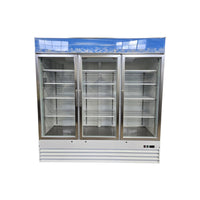 Omcan RE-CN-0052-HC Upright Display Cooler - 3 Glass Door - 78'' - No Wheels