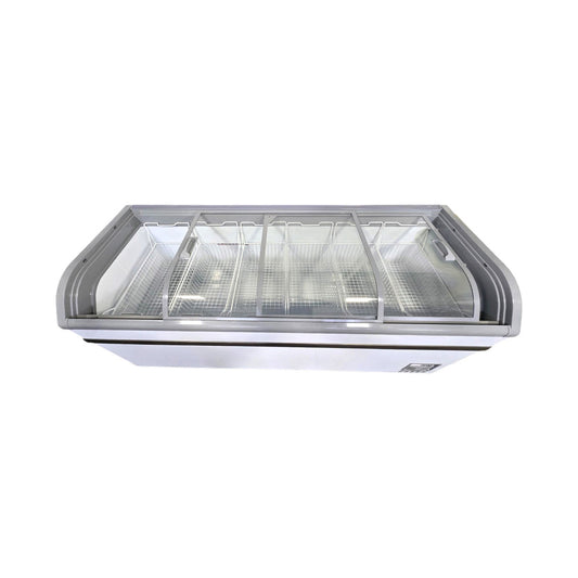 Omcan FR-CN-2007 Ice Cream Display Chest Freezer with Curved Glass Top 79''