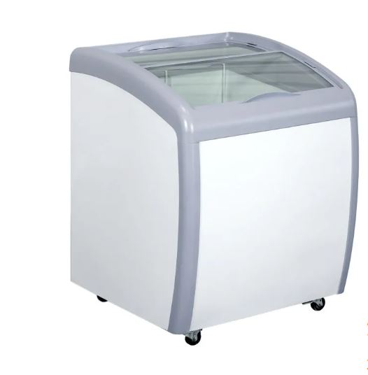XS-160YX Curved Glass Top Ice Cream Freezer