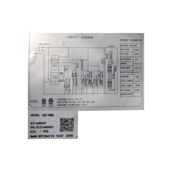 Canco MF-1500 3 Door Refrigerated Cooler
