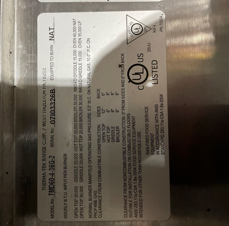 Therma-Tek TMD60-4-36G-2 Oven Range (4)