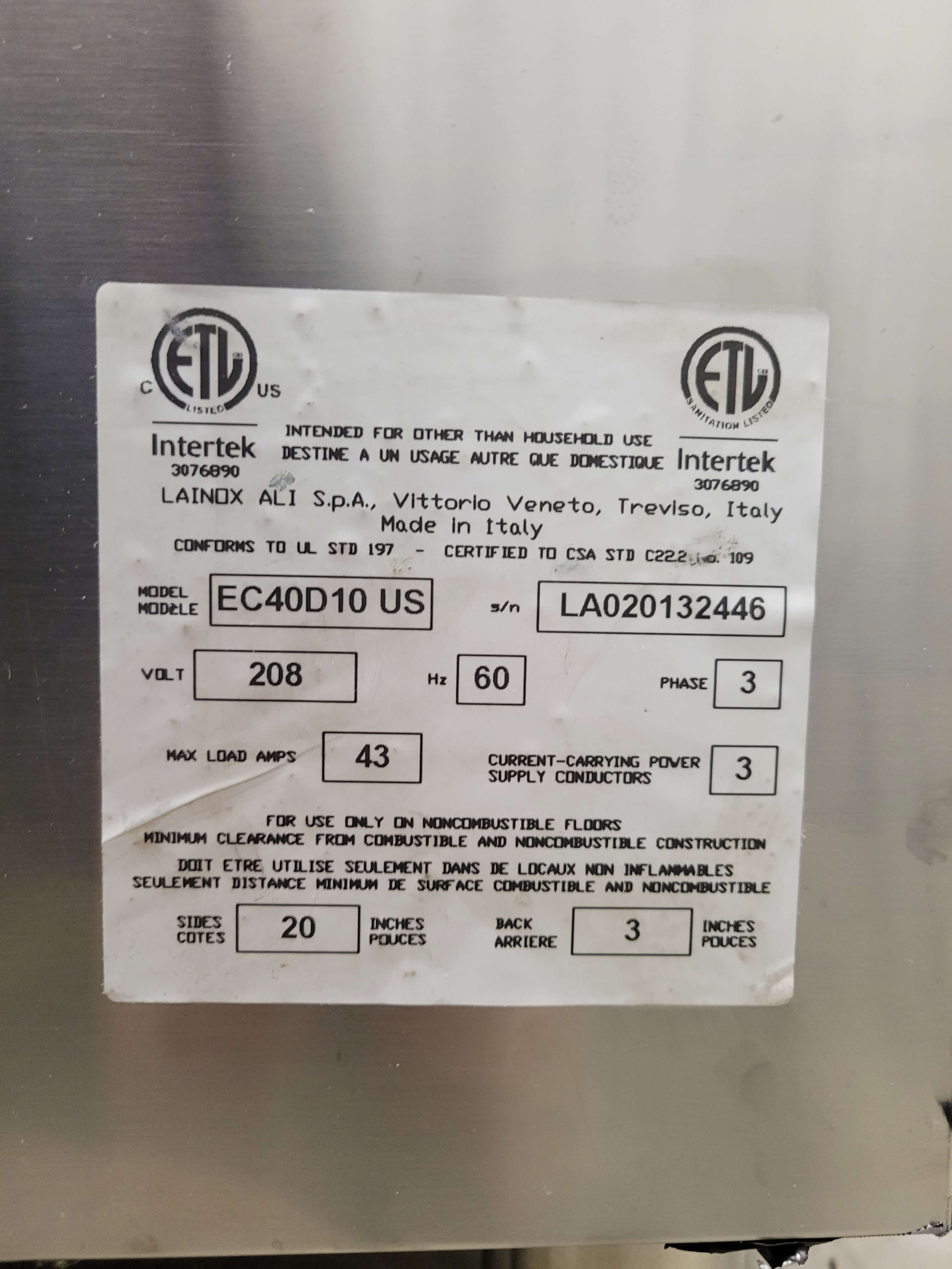 Turbofan EC40D10P Combi Oven (5)