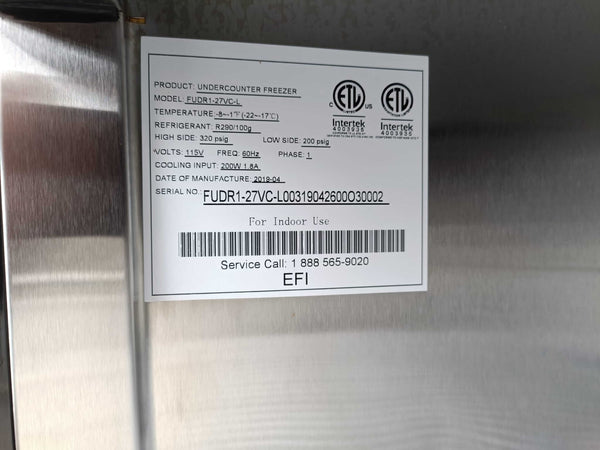 EFI FUDR1-27VC-L Undercounter Freezer (7)