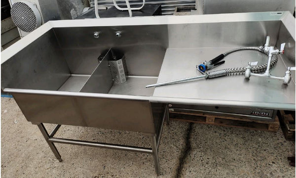 2 Compartment sink with Drain Board (2)
