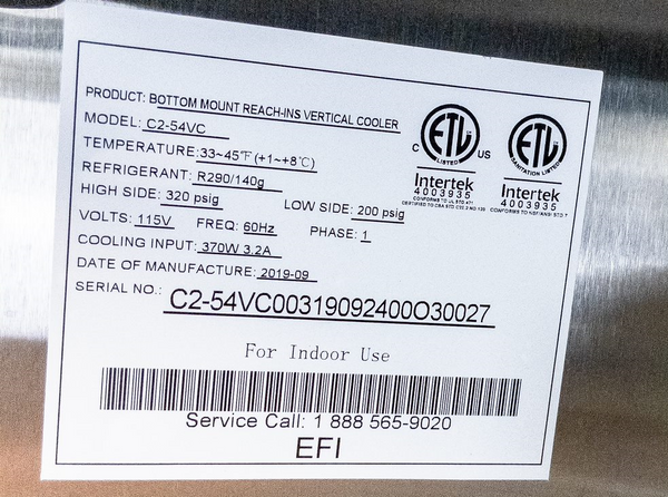 EFI C2-54VC Solid Door Refrigerator (7)