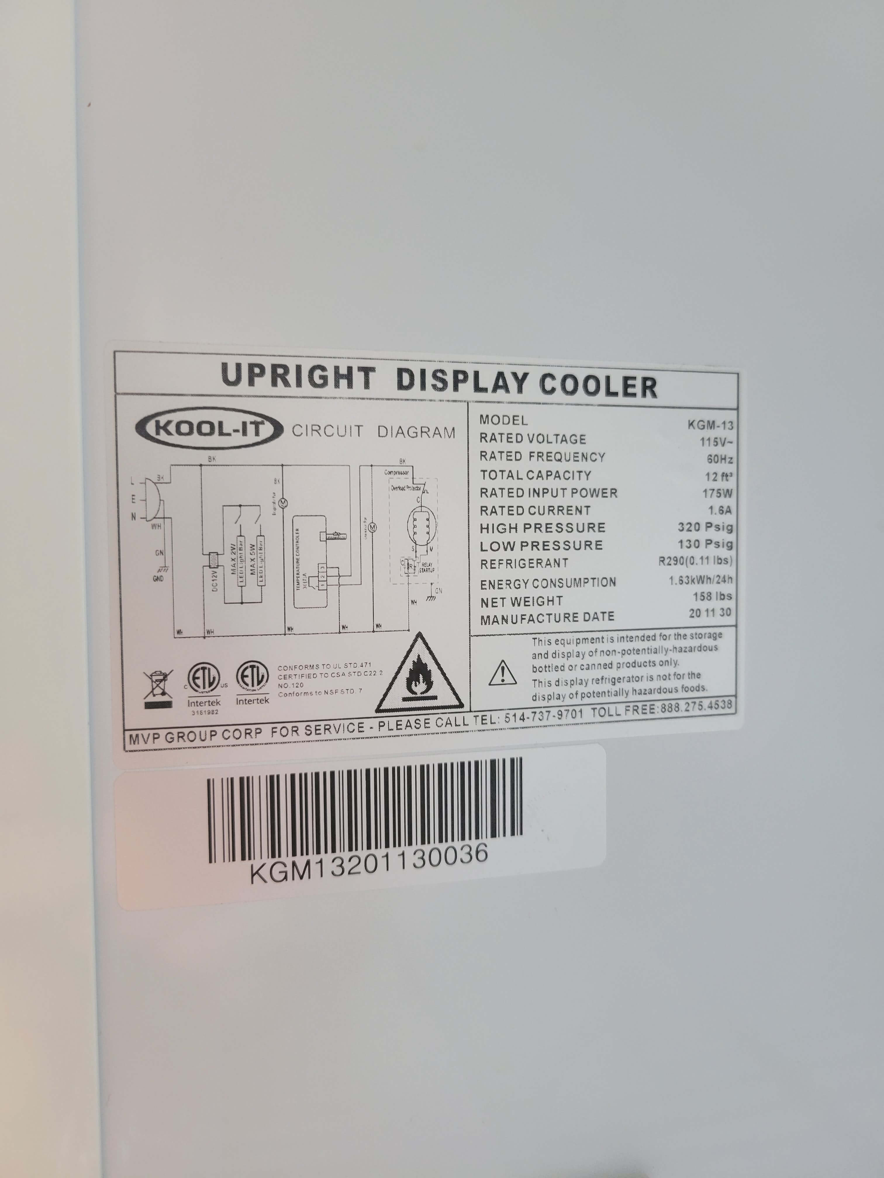 Kool-It KGM-13 Glass Door Refrigerator (6)