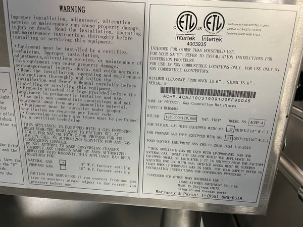 Atosa ACHP-4 Countertop Range (5)