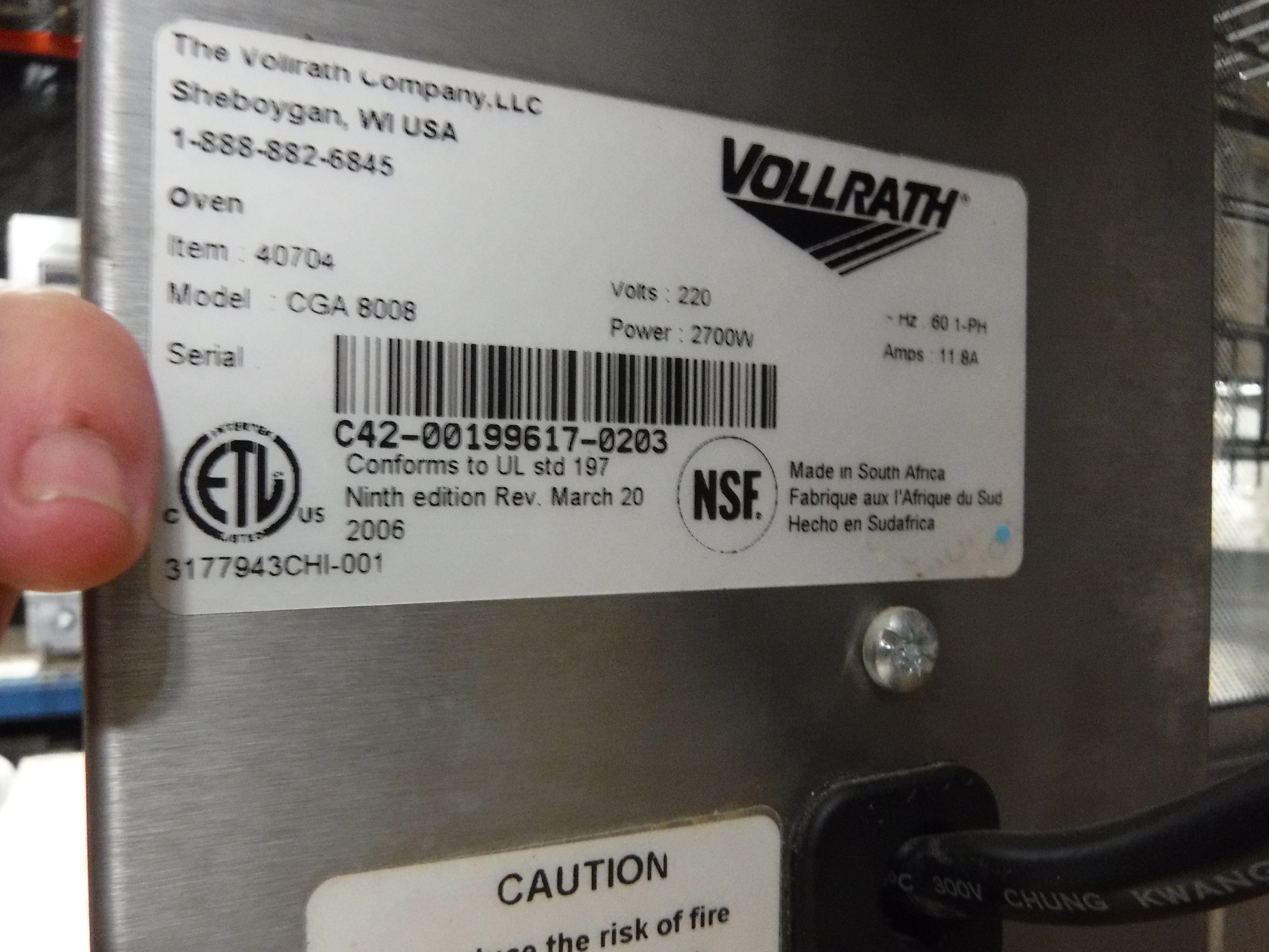 Vollrath CGA8008 Rotisserie Oven